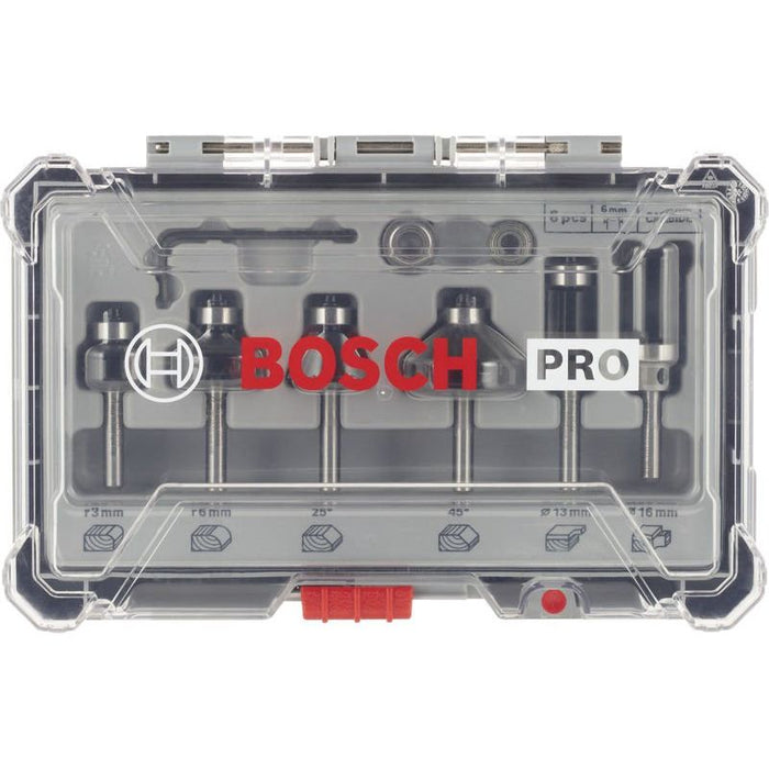 Bosch Power Tools - Werkzeugset PRO Kantenfräser-Set, 2607017468 6 mm, 6-tlg  − 1 Stück
