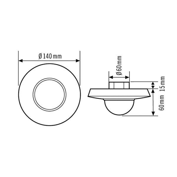 ESYLUX - Bewegungsmelder/Präsenzmelder komplett Deckenbewegungsmelder MD 360i/24 360 Grad