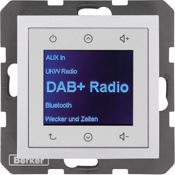 Berker - Elektronik-Gerät für Installationsschalterprogramme Radio DAB+, Bt., B.x alu 30841404