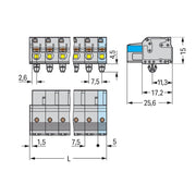 WAGO - Kabelsteckverbinder für Leiterplattensteckverbinder 1-Leiter-Federleiste 2721-204/008-000 Push-inCAGECLAMP,lgr − 50 Stück