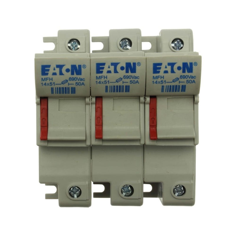 Eaton - Halter für zylindrische Sicherung Sicherungshalter Niedersp. 3 POLE 14X#CH143DIU 50A AC 690V 3polig − 2 Stück