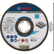 Bosch - Trenn-/Schleifscheibe PRO Metal Gebundene 2608619252 Trennscheibe 115 x
