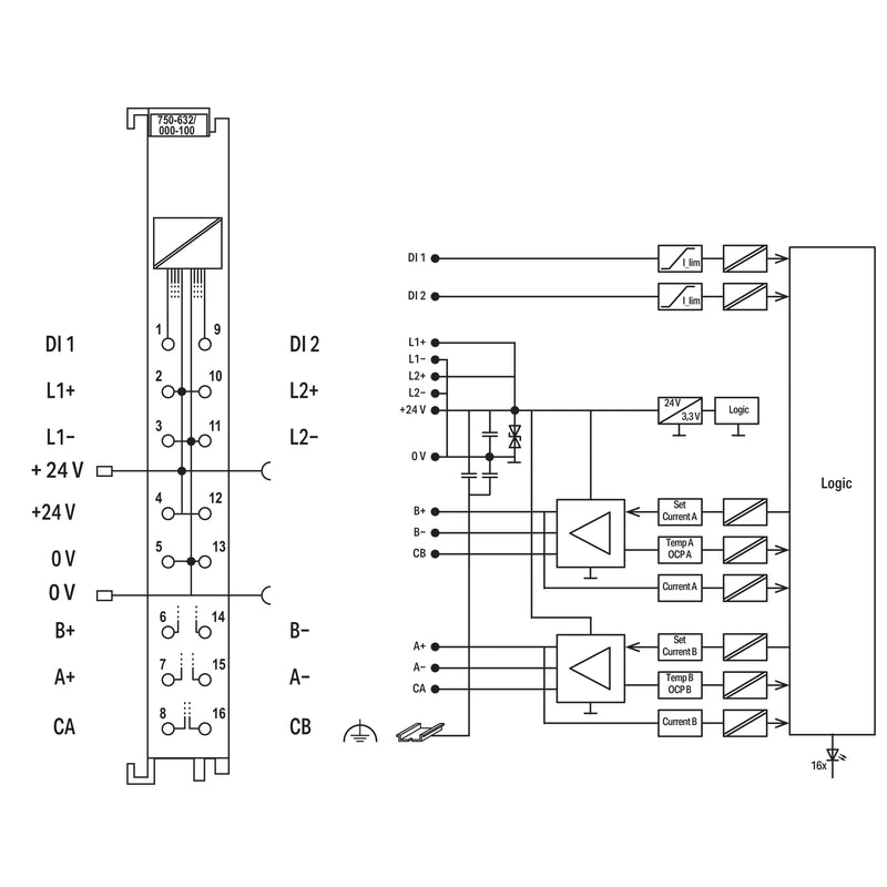WAGO - Feldbus, Dez. Peripherie - Funktions-/Technologie-Modul Proportionalventilmodul 750-632/000-100