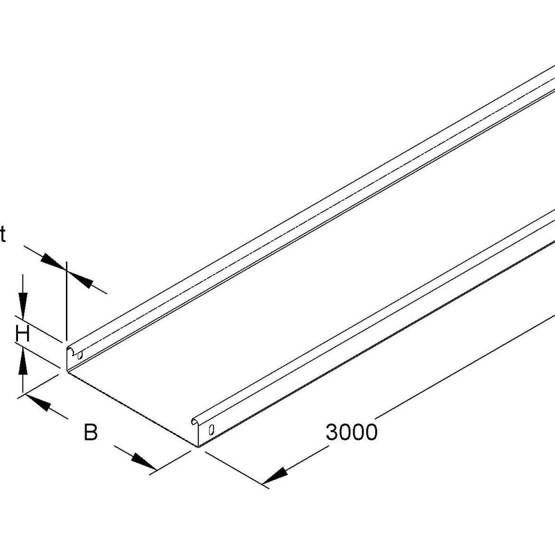 Niedax - Kabelrinne RLU 35.100 m.Verbinder − 3 Meter
