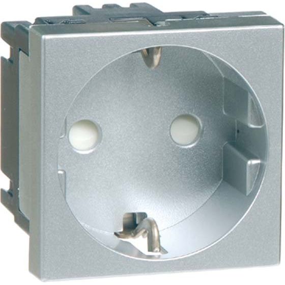 Peha - Schalter-/Steckdosenkombination SCHUKO-EB-Steckd.1-fachalu D 6211.70 EMS SI 16A 250V 2-pol