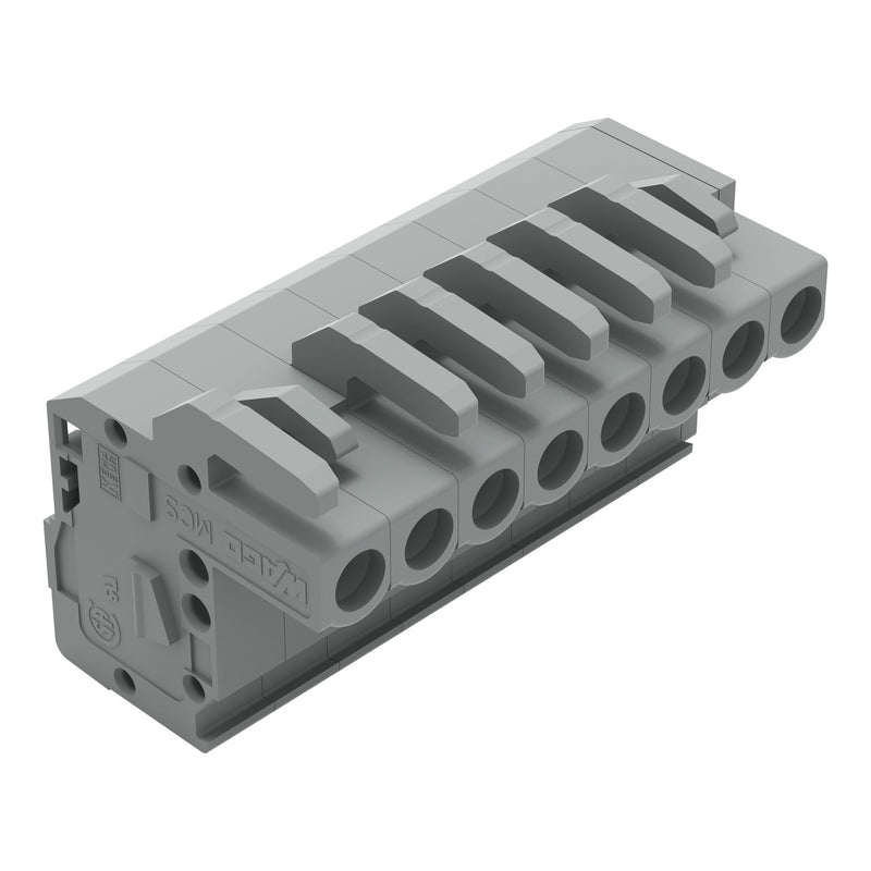 WAGO - Kabelsteckverbinder für Leiterplattensteckverbinder 1-Leiter Federleiste 232-108/026-000 CAGECLAMP 2,5mm²,gr − 50 Stück