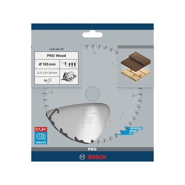 Bosch - Kreissägeblatt PRO Wood Kreissägeblatt, 2608640789 165 x 2,2 x 30 mm