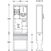 uesa - Zähler-Komplettschrank Zähleranschlusssäule ZAS-1-FL-S E.DIS AG 1600x495x224mm