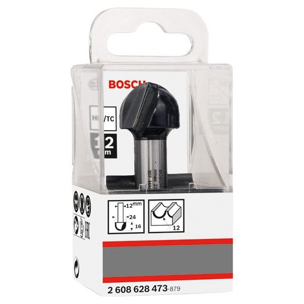 Bosch - Fräser PRO Hohlkehlfräser, R 2608628473 12, Schaft 12 mm