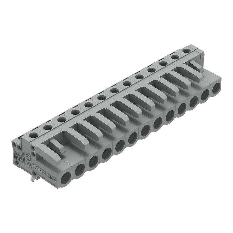 WAGO - Leiterplattensteckverbinder THT-Federleiste abgewink. 232-243 Rastermaß 5mm,grau − 25 Stück