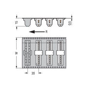 WAGO - Leiterplattensteckverbinder THR-Stiftleiste Lötstift 734-138/105-604/997- 1,0x1,0,gerade,sw − 200 Stück