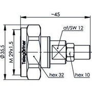 Telegärtner - Koax-Steckverbinder 7-16-Kabelstecker 100024420 50Ohm G1 G5 G6