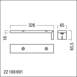 Zumtobel Group - Mechanisches Zubehör/Ersatzteile für Leuchten Anbauwinkel PURE/COMSI #22171515