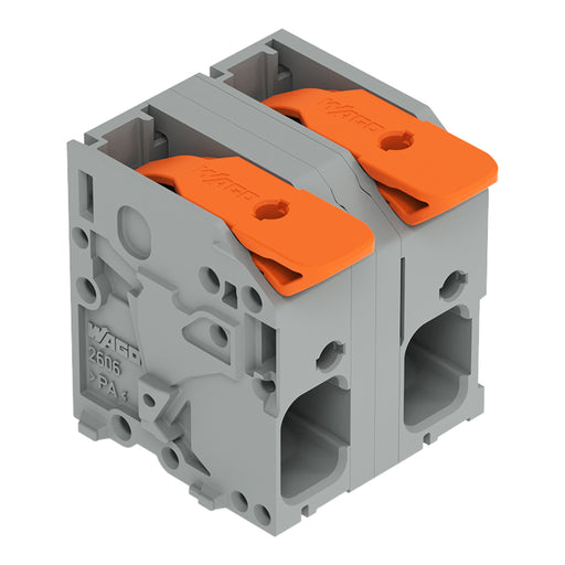 WAGO - Leiterplattenklemme Hebel 2606-1352 6mm²,grau − 80 Stück