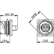 Telegärtner - LWL-Kupplung STX V1 Flanschset 100007577 LC-D Kupplung SM