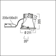 Zumtobel Group - Downlight/Strahler/Flutlicht LED-Einbauleuchte CAR EVO L #60818432 4000K