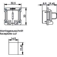 Telegärtner - Zubehör/Ersatzteile für modulares Anschlusssystem EB-Flansch ohne Montageset 100023157 für AMJ-Modul/Kuppl