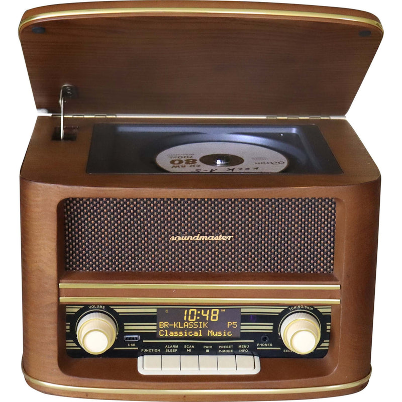 Soundmaster - Radio DAB+/UKW Nostalgieradio NR961 Holzfurnier Retro,CD,USB,BT − 2 Stück