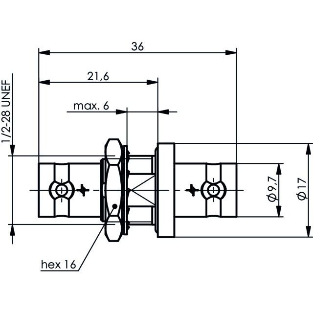 Telegärtner - Koax-Kupplung BNC Kupplung (F-F) 100023603 HDTV 75 Ohm