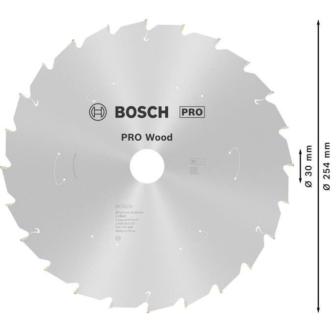 Bosch - Kreissägeblatt PRO Wood cordless 2608842237 Kreissägeblatt 254 x