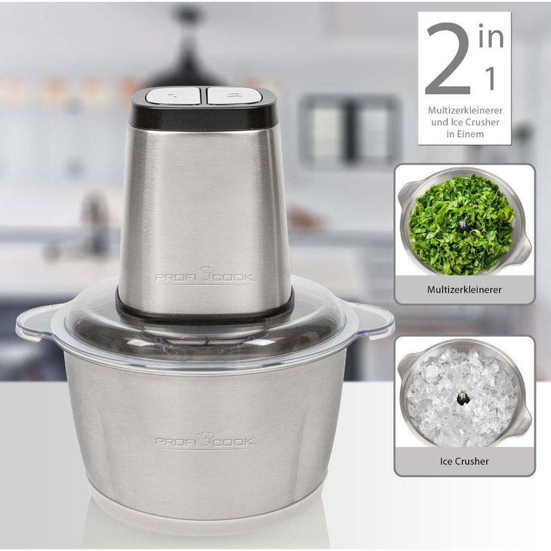 PROFICOOK - Zerkleinerer Multizerkleinerer PC-MZ 1227 inox Edelstahl-schwarz − 4 Stück