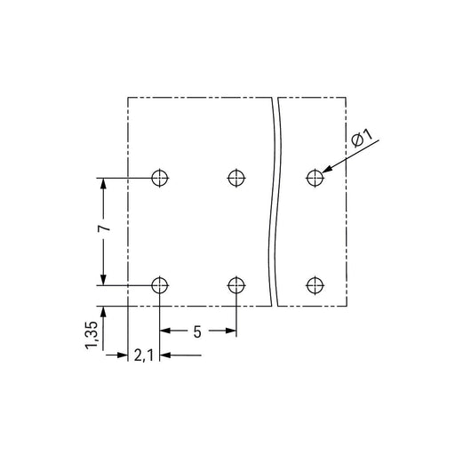 WAGO - Leiterplattenklemme THR-Leiterplattenklemme 2086-3208/997-607 Drücker,1,5mm²,sw − 1660 Stück