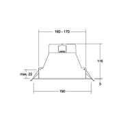 Brumberg Leuchten - Downlight/Strahler/Flutlicht LED-Einbaudownlight 32028073 3000K/4000K/5700K