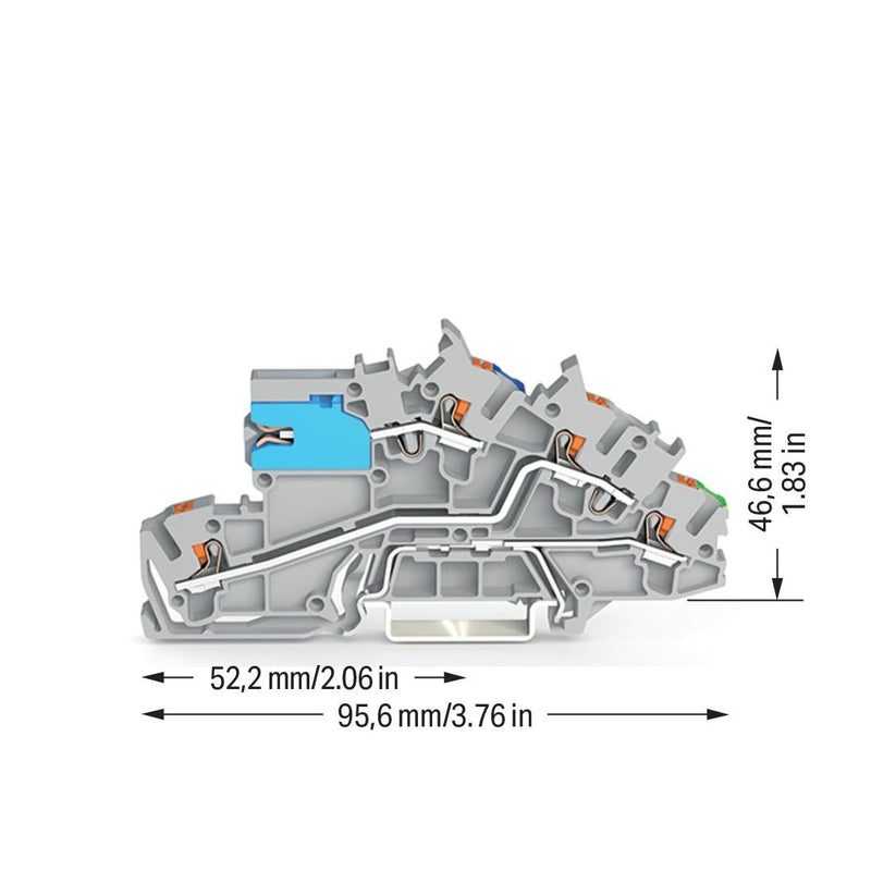 WAGO - Installations-Etagenklemme Installationsetagenklemme 2203-7641 2,5 mm² mit Drücker
