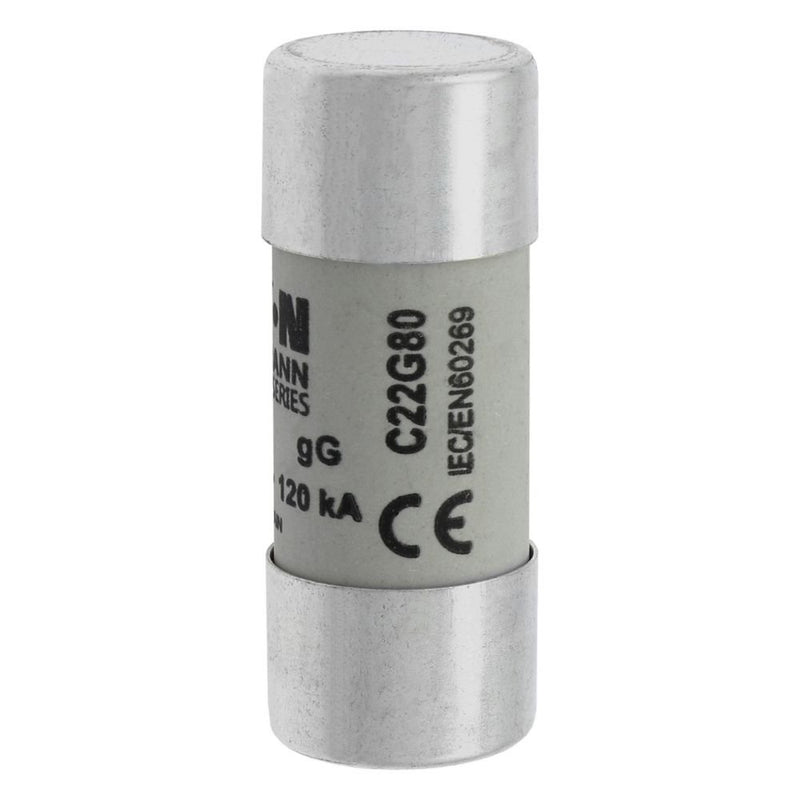Eaton - Zylindrische Sicherung Sicherungseinsatz Nieders. CYLINDRICA#C22G80 80A AC 500V 120kA − 10 Stück