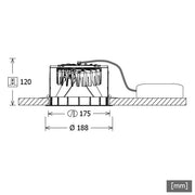 LTS Licht&Leuchten - Downlight/Strahler/Flutlicht LED-Einbauleuchte FLIR 320.2030.01si 3000K silber