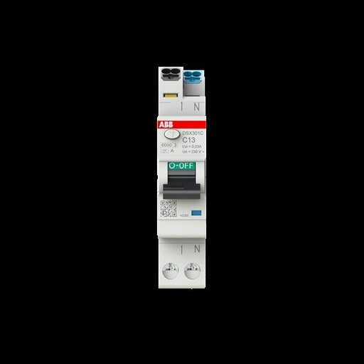ABB Stotz S&J - Kombination FI-Schalter/Leitungsschutzschalter FI/LS-Schalter DSX301C C13 A30 R113 1 TE 6kA, 1P+N, C13