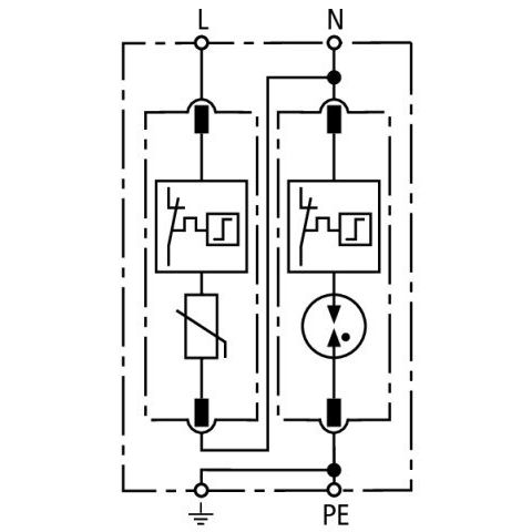 DEHN - Überspannungsableiter für Energietechnik/Stromversorgung Überspannungsableiter TYP2 DG M TT 2P 320 f. TT u. TN Systeme