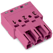 WAGO - Steckverbinder für steckbare Gebäudeinstallation Stecker 3-polig 770-293 Kod. B,pink − 100 Stück