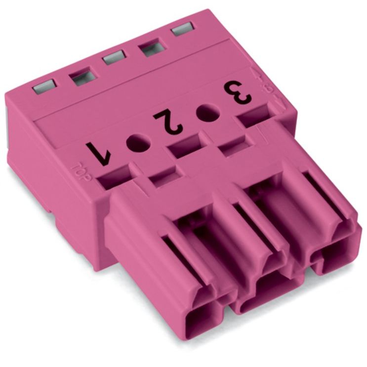 WAGO - Steckverbinder für steckbare Gebäudeinstallation Stecker 3-polig 770-293 Kod. B,pink − 100 Stück