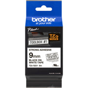 Brother - Schriftband Beschriftungsband TZe-S221 weiß/schwarz 9 mm