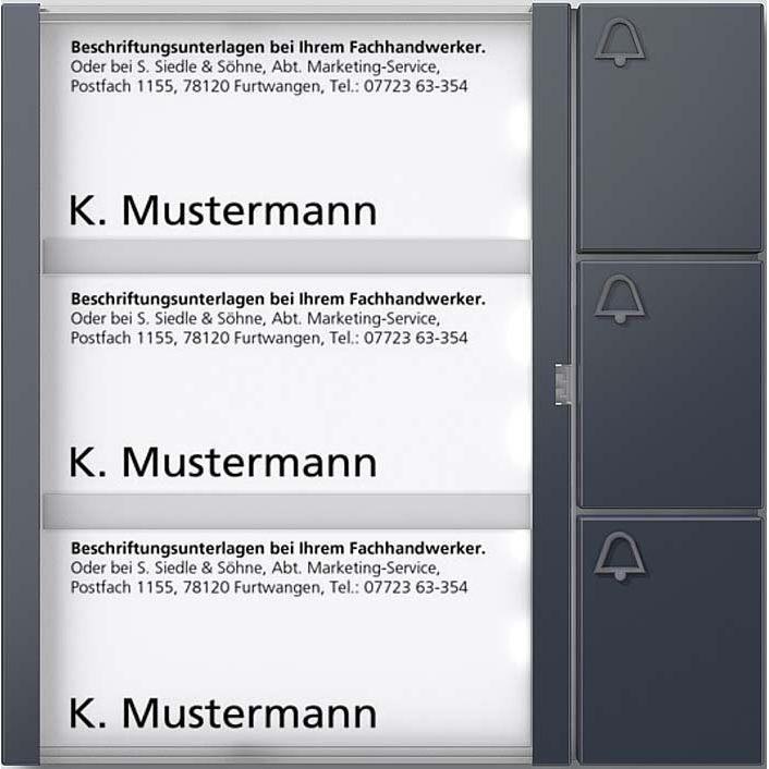 Siedle&Söhne - Funktionsmodul für Türkommunikation Bus-Tasten-Modul BTM 650-03 AG anthrazitgrau − 1 Stück