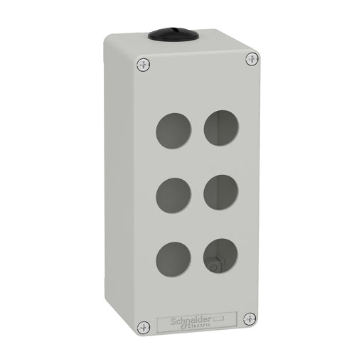 Schneider Electric - Gehäuse für Befehls- und Meldegeräte Leergehäuse XAP, Metall XAPD3506 grau, für 6x22mm