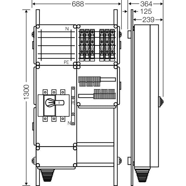 Hensel - Verteilerschrank für Energieversorgung Ladeverteiler Mi EV 11kW 6000 f.6 Ladep. a 11kW