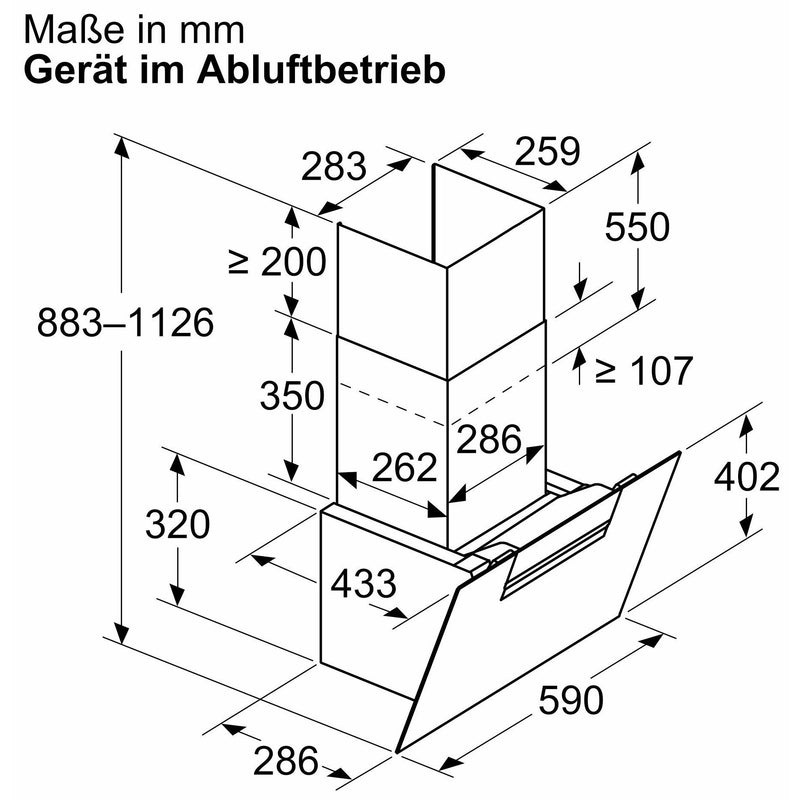 Bosch - Dunstabzugshaube Wandesse Schrägdesign DWK67FN60 Serie4,HomeConnect