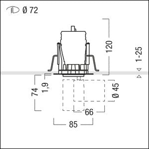 Zumtobel Group - Downlight/Strahler/Flutlicht LED - Einbauleuchte SUP2 - RM R72#60817622 3000K