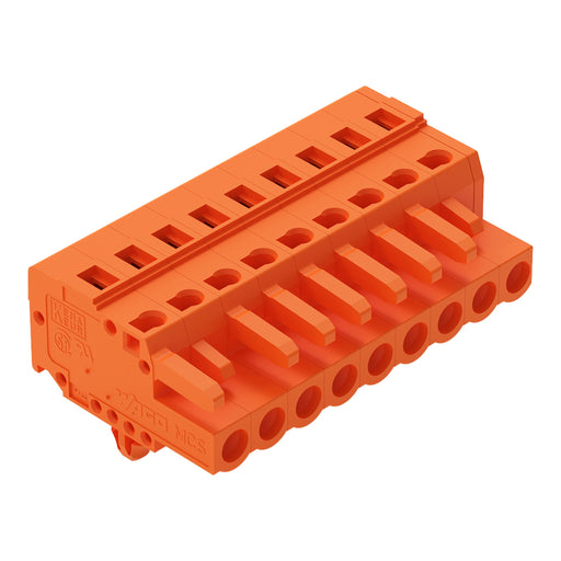 WAGO - Kabelsteckverbinder für Leiterplattensteckverbinder 1-Leiter-Federleiste 231-309/008-000 CAGECLAMP,2,5mm²,or − 50 Stück