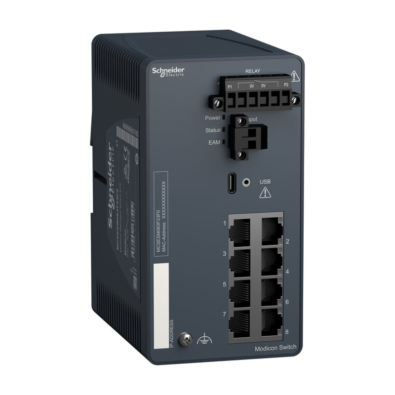 Schneider Electric - Netzwerk Switch Modicon Managed Switch MCSESM083F23F0 8 Ports Kupfer