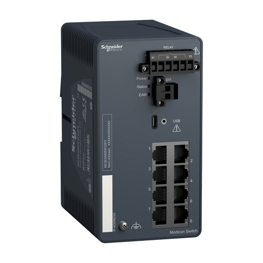 Schneider Electric - Netzwerk Switch Modicon Managed Switch MCSESM083F23F0 8 Ports Kupfer