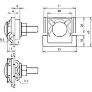 DEHN - Verbinder für Blitzschutz FS-Klemme FSK 3X8.10FRM10X50AL D10mm,Al