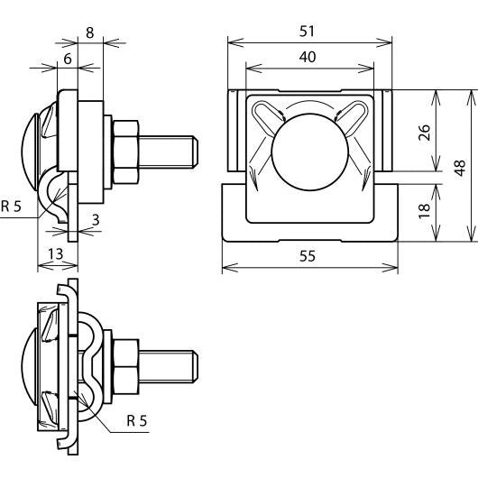 DEHN - Verbinder für Blitzschutz FS-Klemme FSK 3X8.10FRM10X50AL D10mm,Al