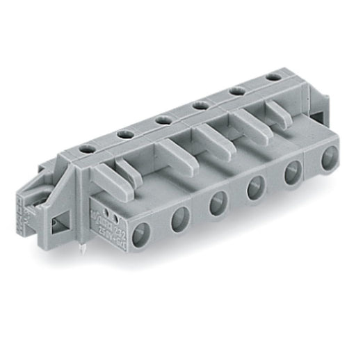 WAGO - Leiterplattensteckverbinder THT-Federleiste abgewink. 232-832/031-000 Maß 7,5mm,grau − 50 Stück