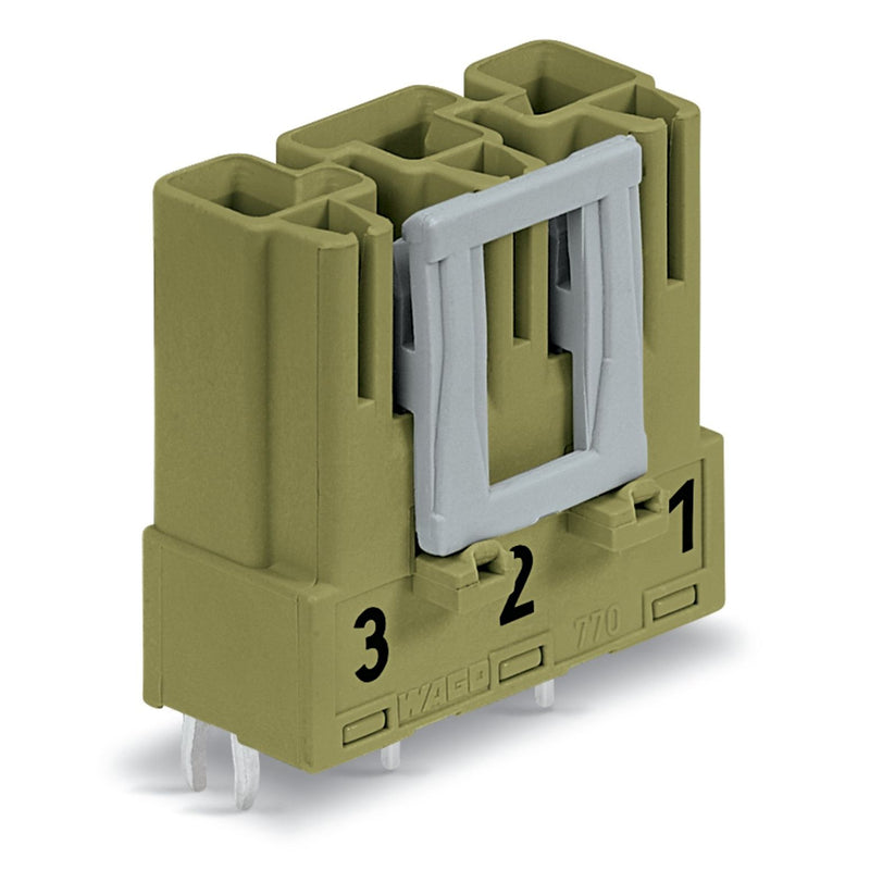 WAGO - Leiterplattensteckverbinder Stecker für Leiterplatten 770-873 3-polig,hellgrün − 100 Stück
