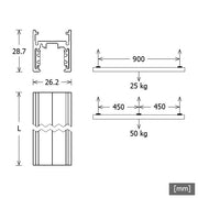 LTS Licht&Leuchten - Stromschiene 48-V-Stromschiene 3m NEOA30/95003/ST6Esw schwarz