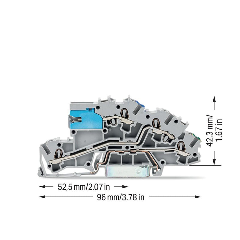 WAGO - Installations-Etagenklemme Installationsetagenklemme 2003-7641 4mm² NT/L/PE grau