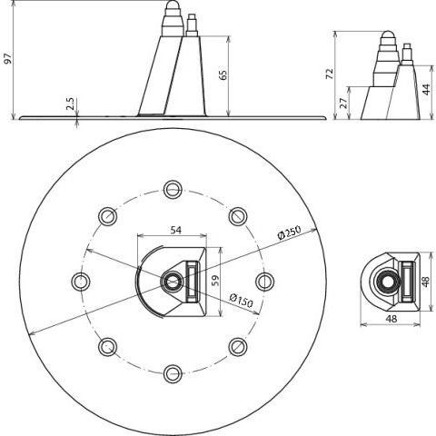 DEHN - Zubehör/Ersatzteile für Erdung und Blitzschutz Dachdurchführung DDF81016FL2030D250K D 250mm Kunststoff